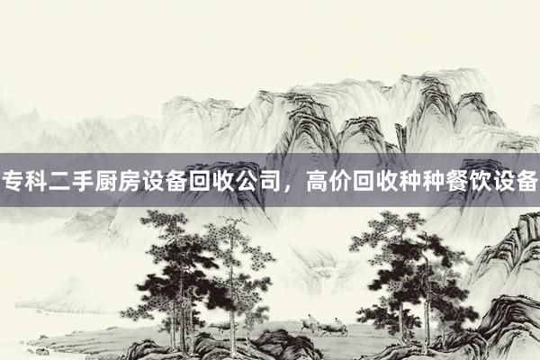 专科二手厨房设备回收公司，高价回收种种餐饮设备